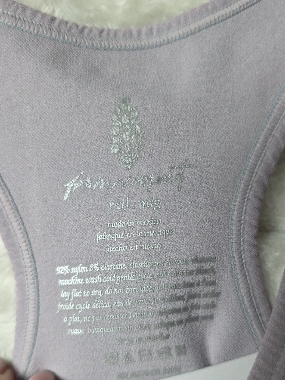 0602 Free People Seamless V-Neck Sports Bra - Lavender